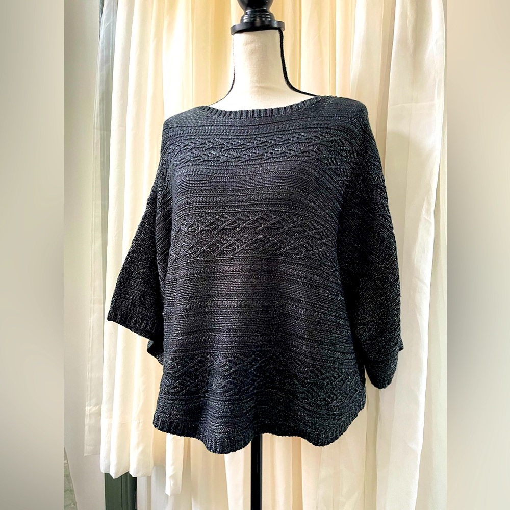 NWOT Lauren Ralph Lauren Oversized Black Metallic Sweater